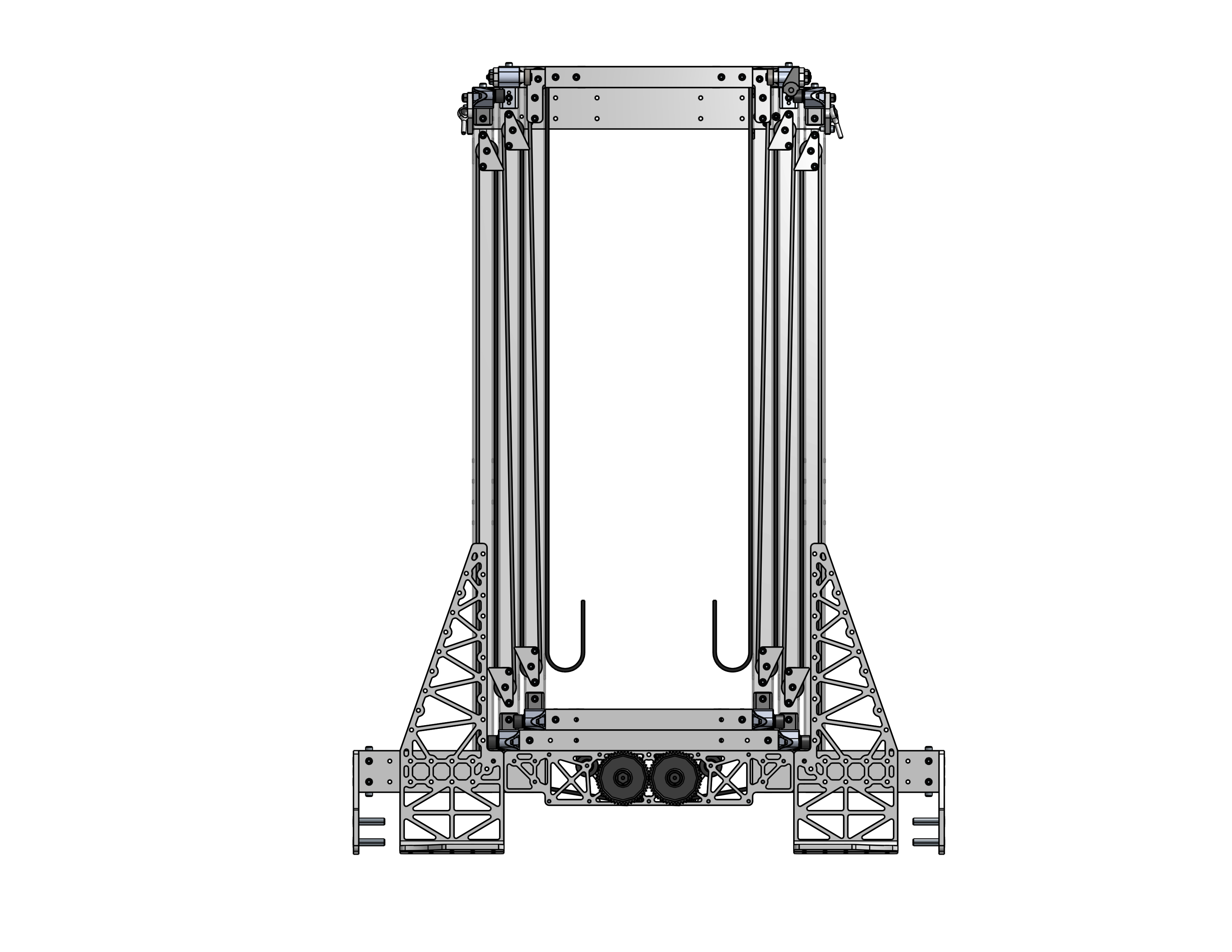 Internally routed 5mm HTD continuous belt architecture.