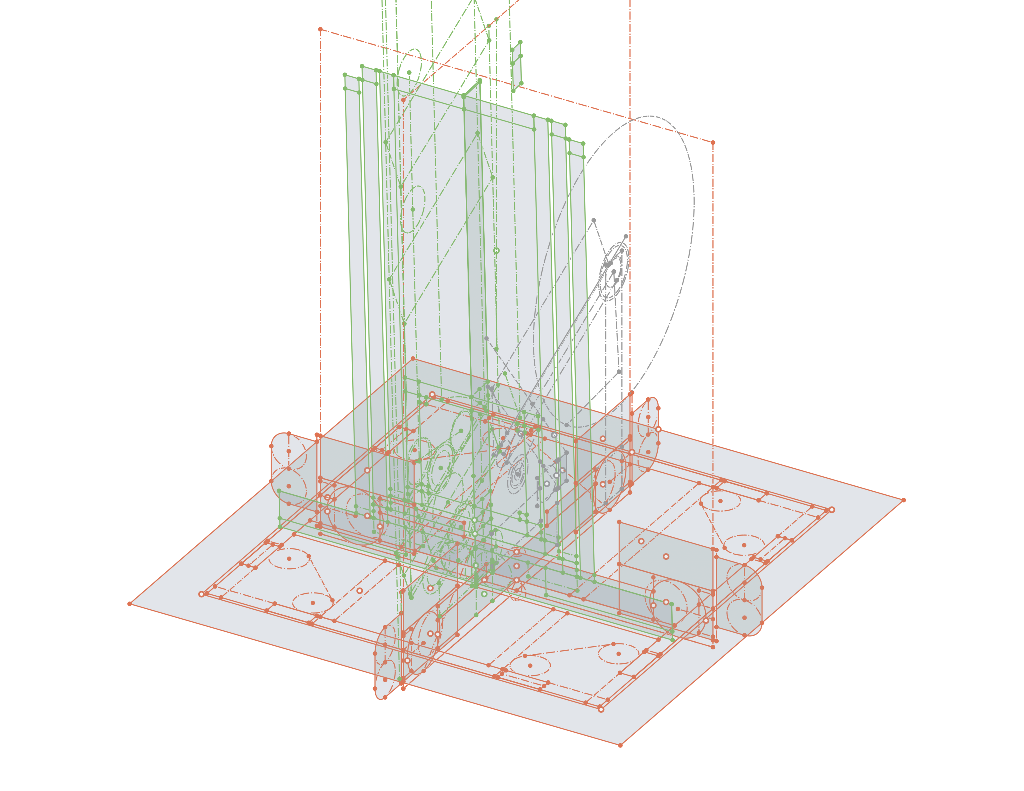 Parametric layout sketch of the 2025 robot.